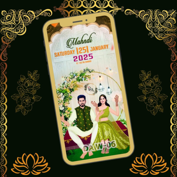 Elegant Digital Wedding Invitation Video Modern Animated Marriage Invite Digital Aakar – DA W-06