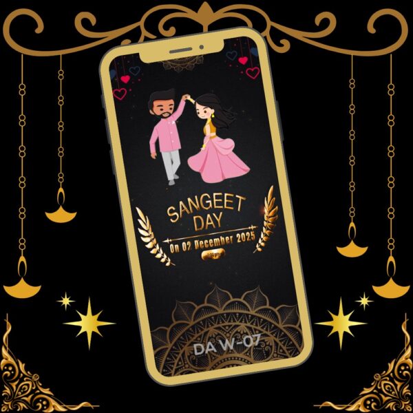 Modern Indian Wedding Invitation Video Elegant Digital Wedding Invite Digital Aakar DA W-07